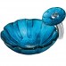 VIGO Mediterranean Seashell Glass Vessel Bathroom Sink and Waterfall Faucet with Pop Up  Chrome - B0079R1NMQ